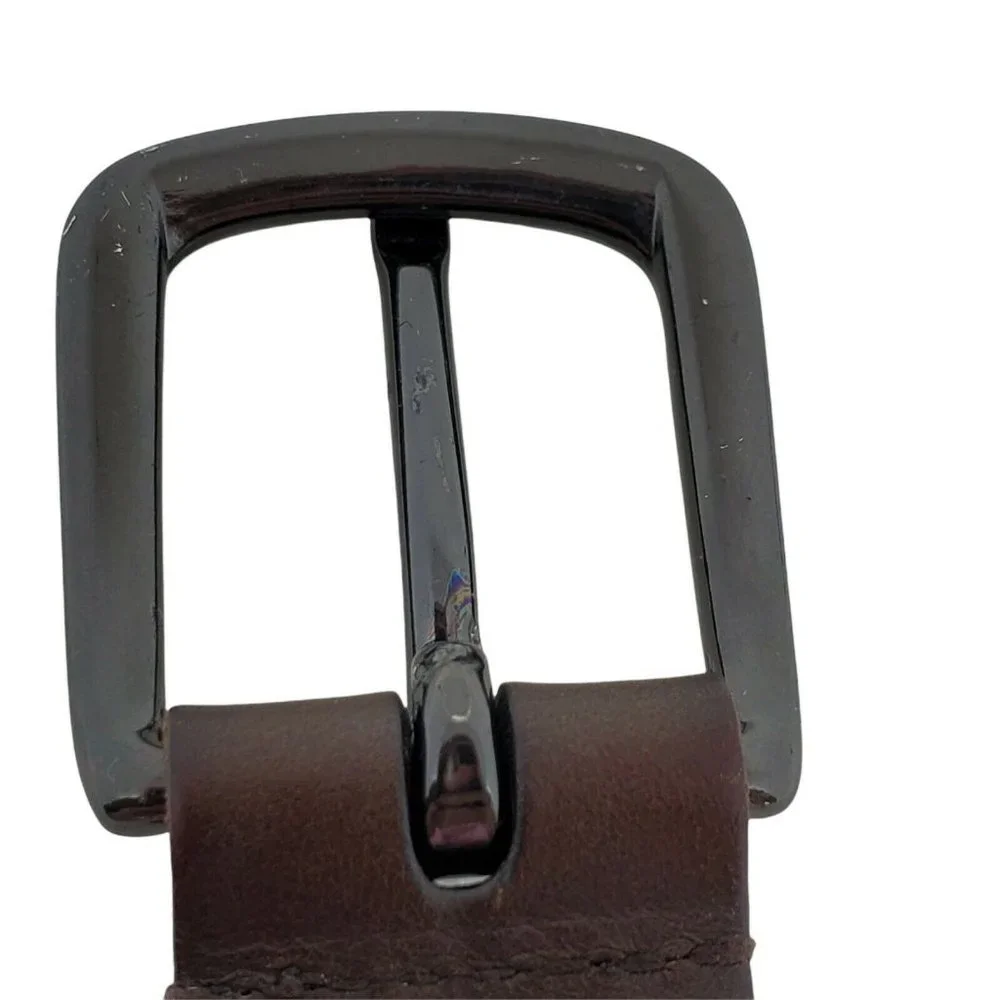 Vintage Boys Girls Belt Size XL/XXL Brown Genuine Leather Nickel-tone Buckle